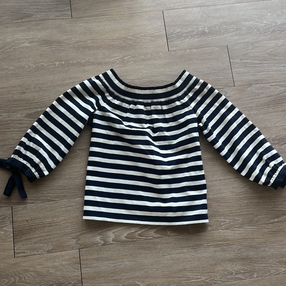 J. Crew Navy & White Striped Blouse